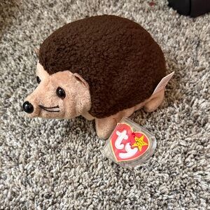 Ty Plush Hedgehog with Brown Fur